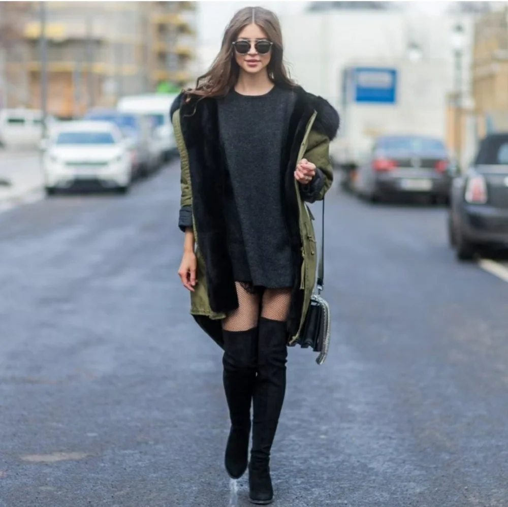 Sexy Chic Jeffrey Campbell Black Microsuede OTK Boots
